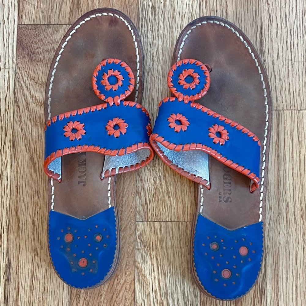 Orange and Blue Jack Rodgers Sandals